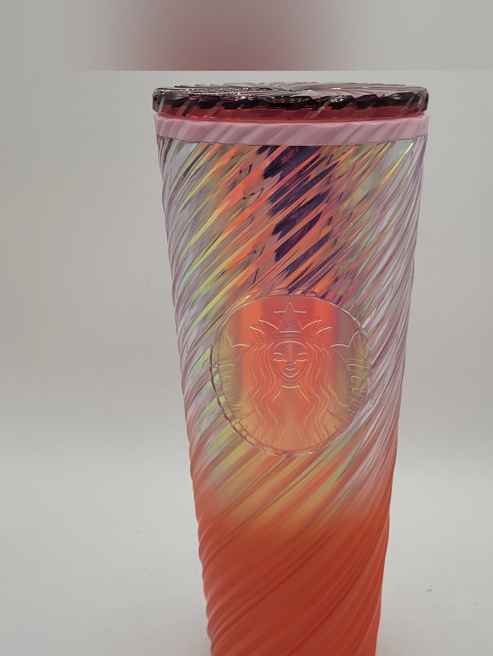 Sunrise Swirl Venti Cold Cup 24 oz lilac purple, And Orange